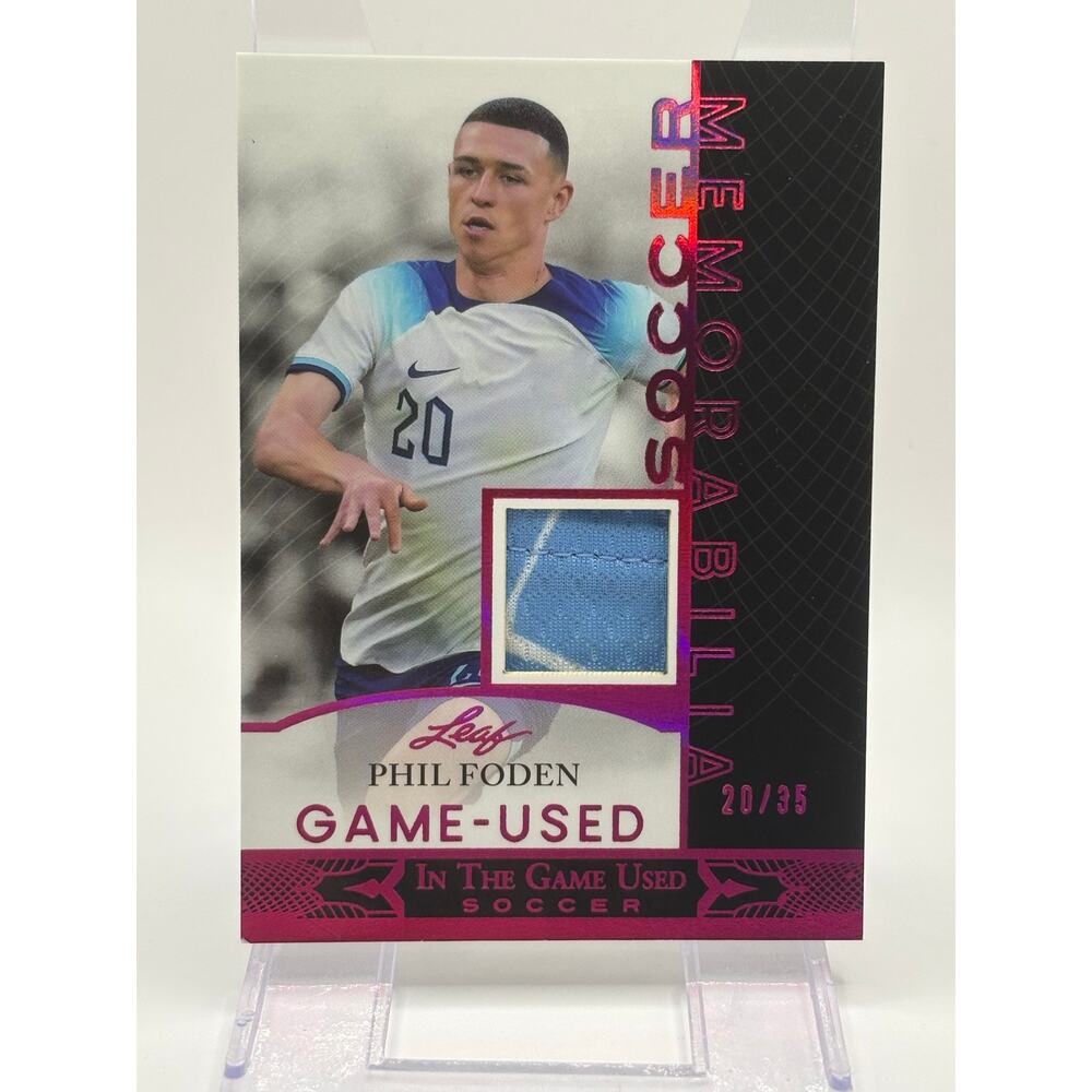 2024 Leaf In the Game Used Phil Foden Jersey Patch Relic 20/35 SP Number Match